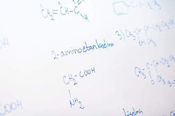 Image showing chemical molecule structure on white boar