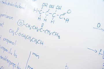 Image showing chemical molecule structure on white boar