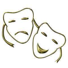 Image showing Theatrical masks of drama and comedy