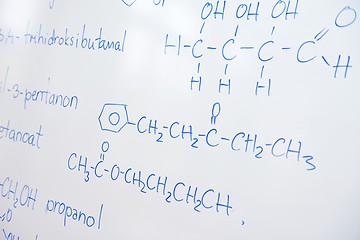 Image showing chemical molecule structure on white boar