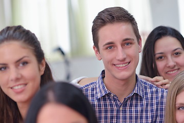 Image showing happy teens group in school