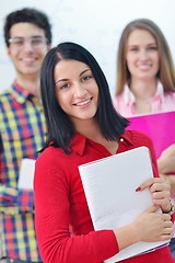 Image showing happy teens group in school