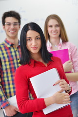 Image showing happy teens group in school