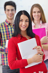 Image showing happy teens group in school