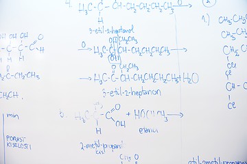 Image showing chemical molecule structure on white boar