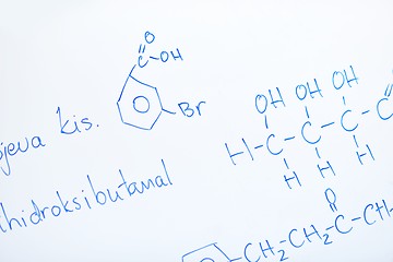 Image showing chemical molecule structure on white boar