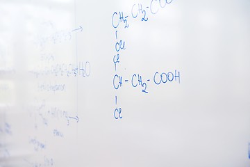 Image showing chemical molecule structure on white boar