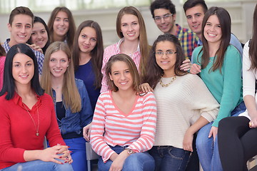 Image showing happy teens group in school