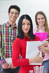 Image showing happy teens group in school