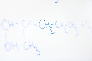 Image showing chemical molecule structure on white boar