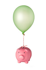 Image showing Floating piggy bank