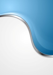 Image showing Blue abstract background with metal wave