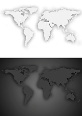 Image showing Dark and light grey vector world map design