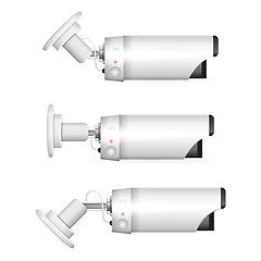 Image showing Vector illustration of white surveillance camera