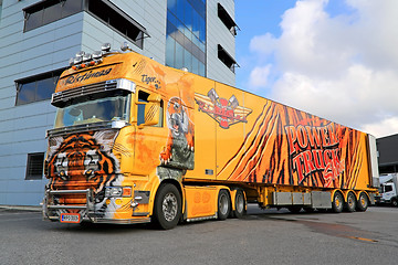 Image showing Scania R620 Show Truck Tiger at a Warehouse