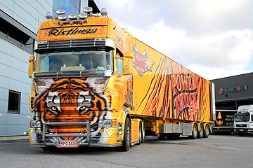 Image showing Scania R620 Show Truck Tiger at a Warehouse