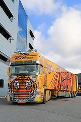 Image showing Scania R620 Show Truck Tiger at a Warehouse