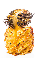 Image showing Juicy grilled pineapple. close-up