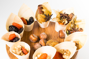 Image showing Mix nuts, dry fruits and chocolate