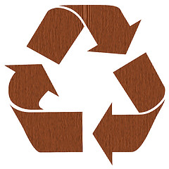 Image showing Wooden recycling symbol for paper