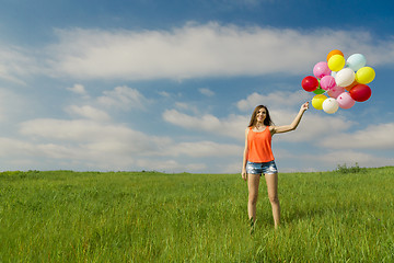 Image showing Girl with Ballons