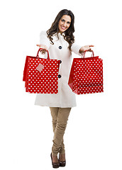 Image showing Beautiful woman with shopping bags