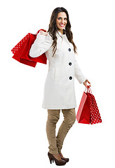 Image showing Beautiful woman with shopping bags