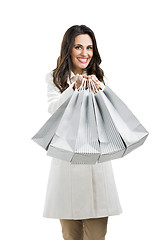 Image showing Beautiful woman with shopping bags