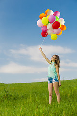 Image showing Girl with Ballons
