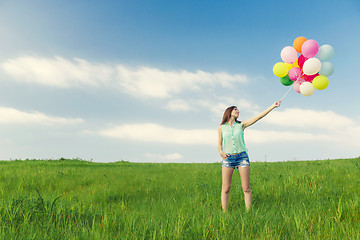 Image showing Girl with Ballons