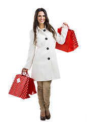 Image showing Beautiful woman with shopping bags