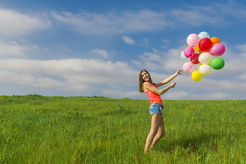 Image showing Girl with Ballons