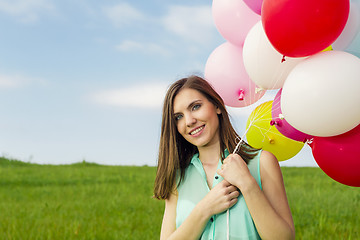 Image showing Girl with Ballons