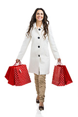 Image showing Beautiful woman with shopping bags