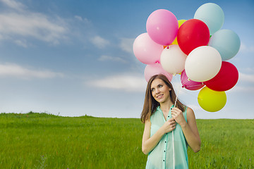 Image showing Girl with Ballons