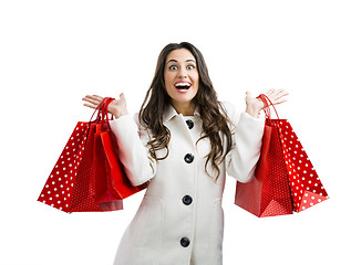 Image showing Beautiful woman with shopping bags