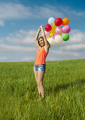 Image showing Girl with Ballons