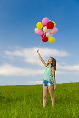 Image showing Girl with Ballons