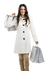 Image showing Beautiful woman with shopping bags