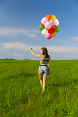 Image showing Girl with Ballons