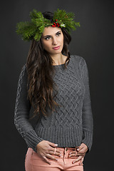 Image showing Cristmas fashion girl