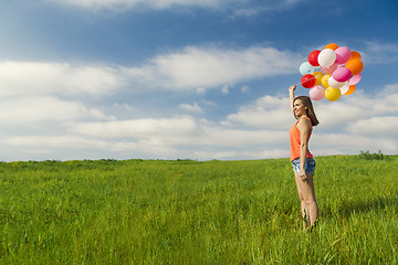 Image showing Girl with Ballons