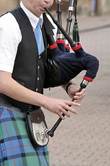 Image showing Bagpipe player