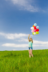 Image showing Girl with Ballons