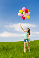 Image showing Girl with Ballons