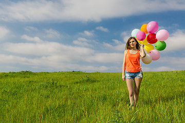 Image showing Girl with Ballons