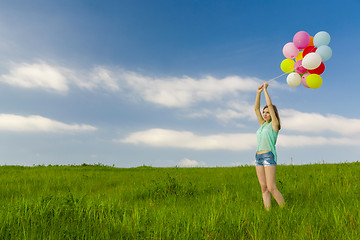 Image showing Girl with Ballons