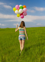 Image showing Girl with Ballons