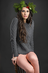 Image showing Cristmas fashion girl