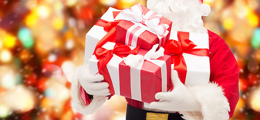 Image showing close up of santa claus with gift box